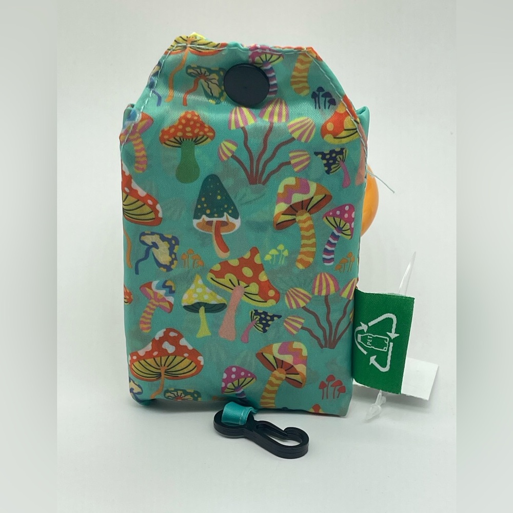 Recycled Fabric Foldable Tote Bag, Psychedelic Mushroom, NWT - Picture 4 of 8